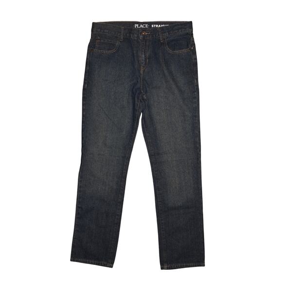 CHILDREN'S PLACE NEW $30 Dark Wash Straight Leg Denim Jean Boy's 12 Husky - Picture 1 of 3